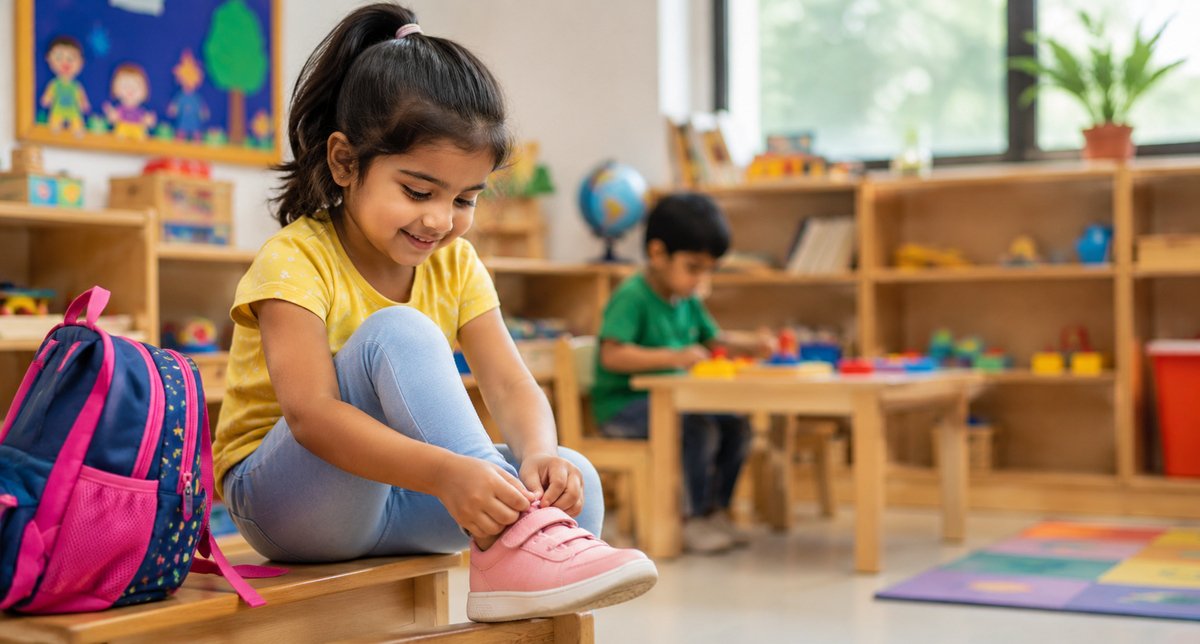Preschool helping children develop independence before starting school